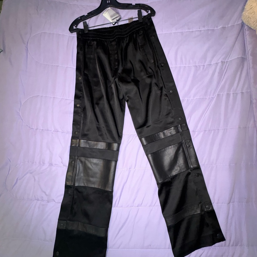 Alexander Wang Black Satin Jogger Pants
